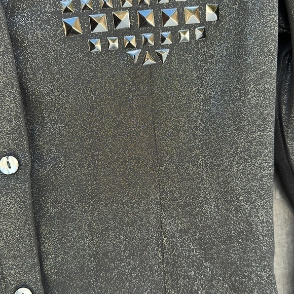 𝅺black Colori Button Down Blouse size Small - Picture 8 of 12